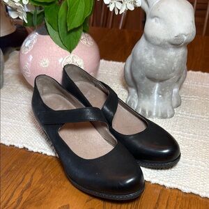 Dansko Black Strap Flats